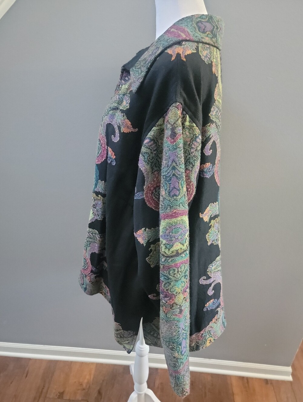Coldwater Creek Womens Paisley Print Jacket Size 2X 100% Wool Lined - Picture 2 of 5